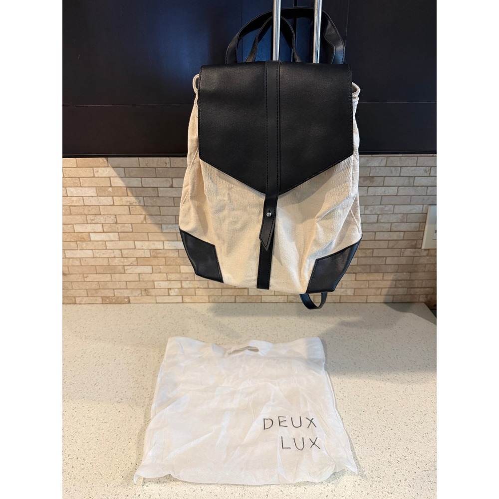 Deux Lux Demi Canvas Faux Vegan Leather Mini Backpack